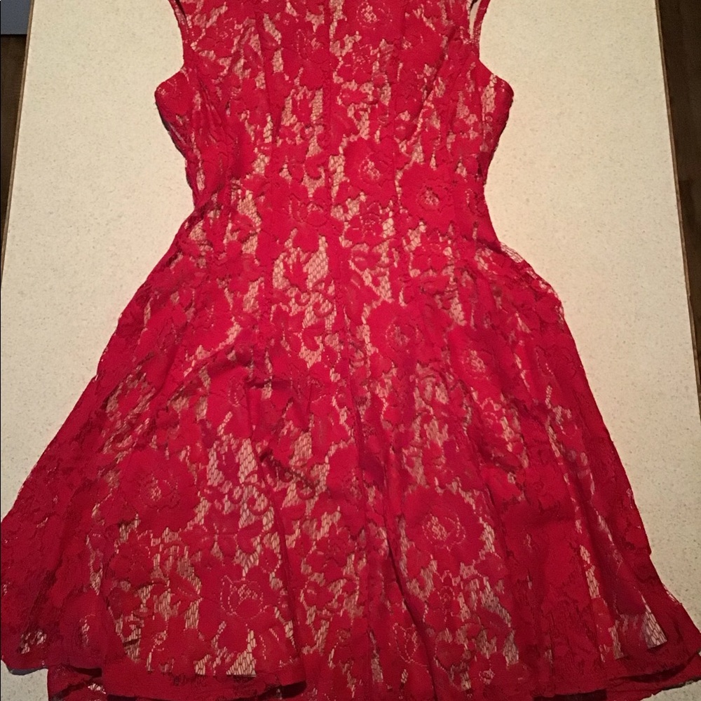 Red knee length dress